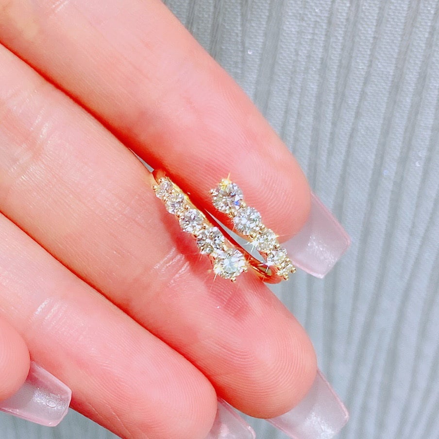 14k Gold 0.85 Ct Natural H Diamond Ring - 4
