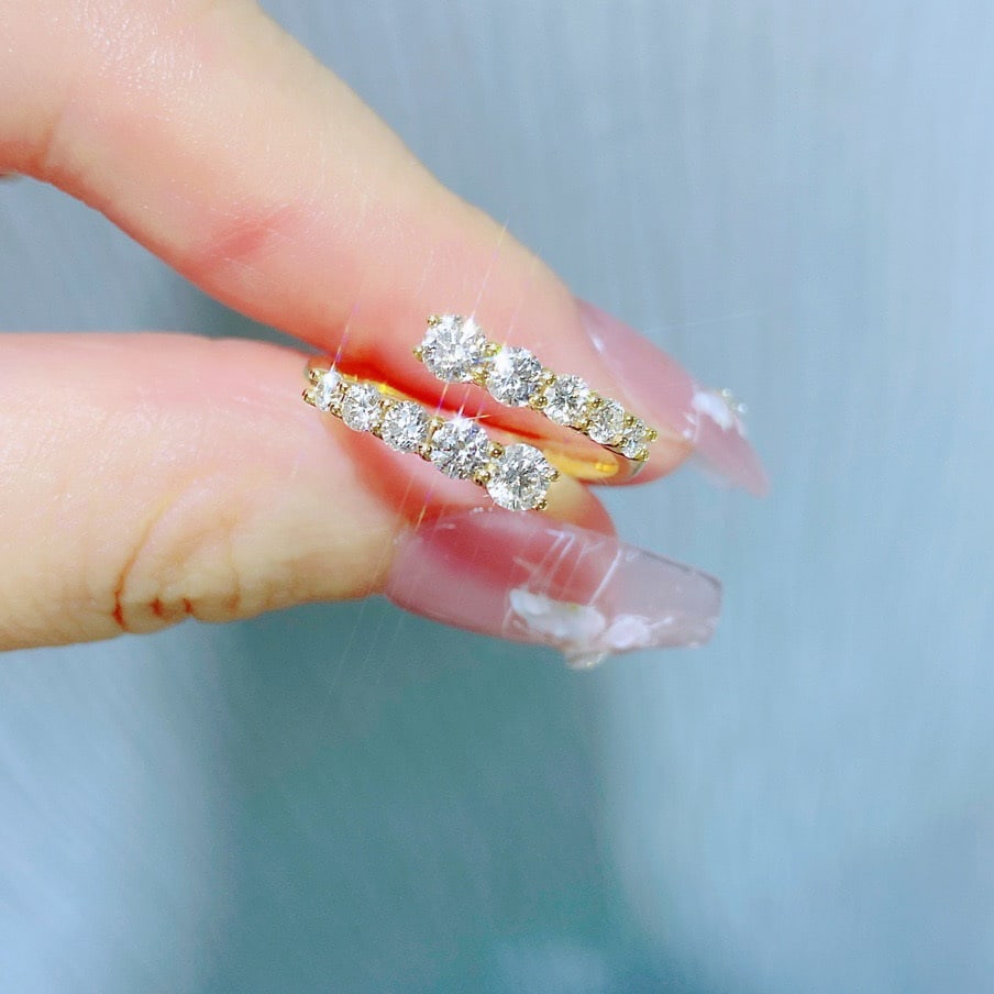 14k Gold 0.85 Ct Natural H Diamond Ring - 5
