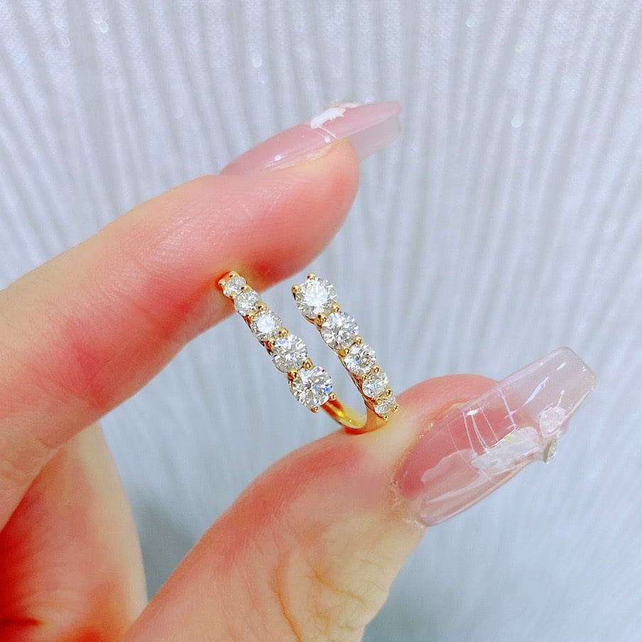14k Gold 0.85 Ct Natural H Diamond Ring - 6