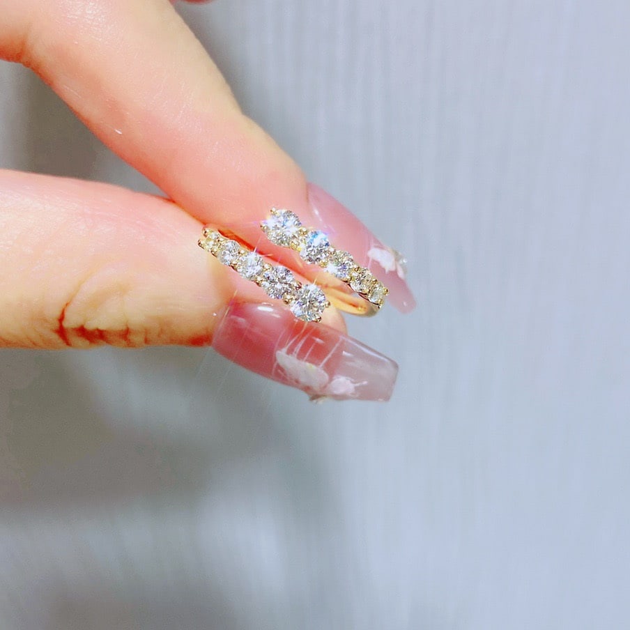 14k Gold 0.85 Ct Natural H Diamond Ring - 7