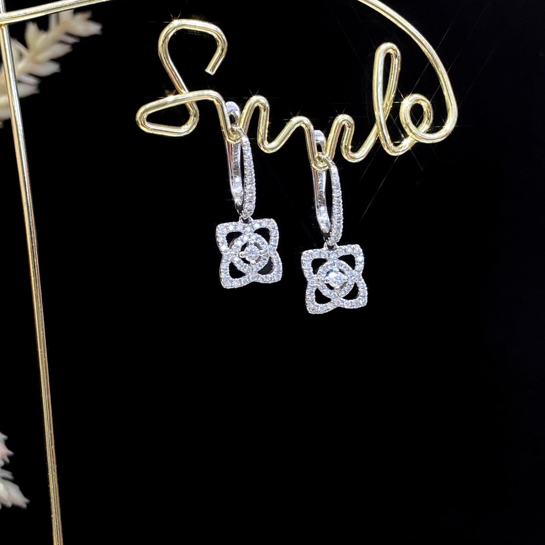 14k Gold 0.42 Ct Natural H Diamond Earrings - 2