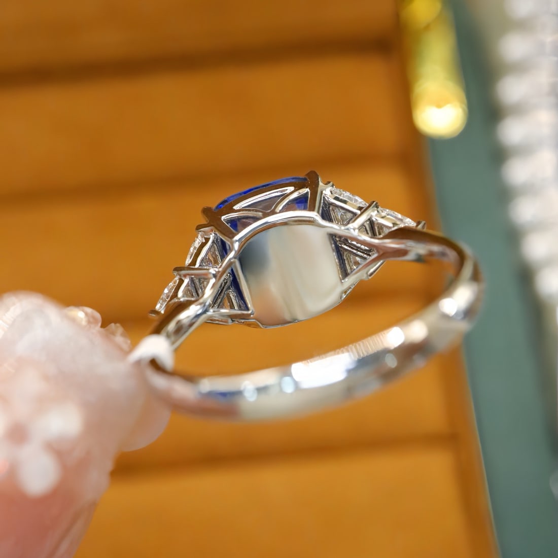 14k Gold 1.32 Ctw Natural Sapphire & Diamond Ring - 4