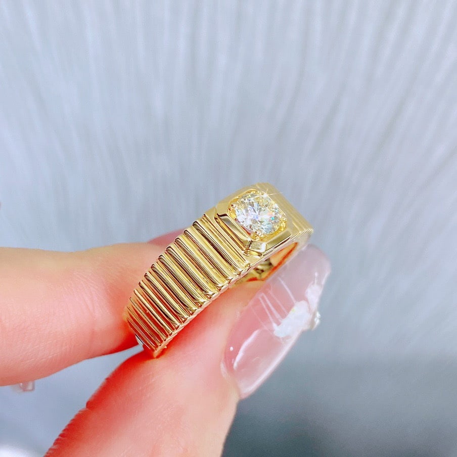 14k Gold 0.5 Ct Natural H Diamond Ring - 4