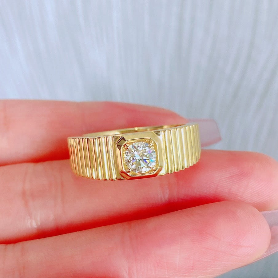 14k Gold 0.5 Ct Natural H Diamond Ring - 5