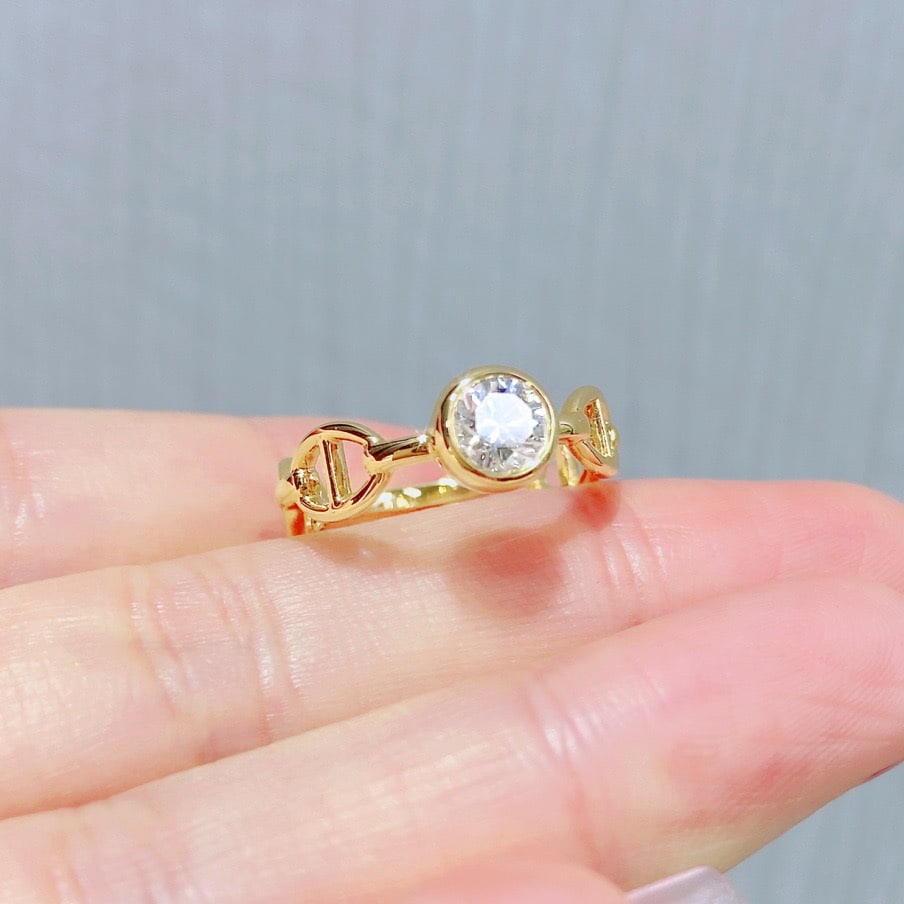 14k Gold 0.4 Ct Natural H Diamond Ring - 2