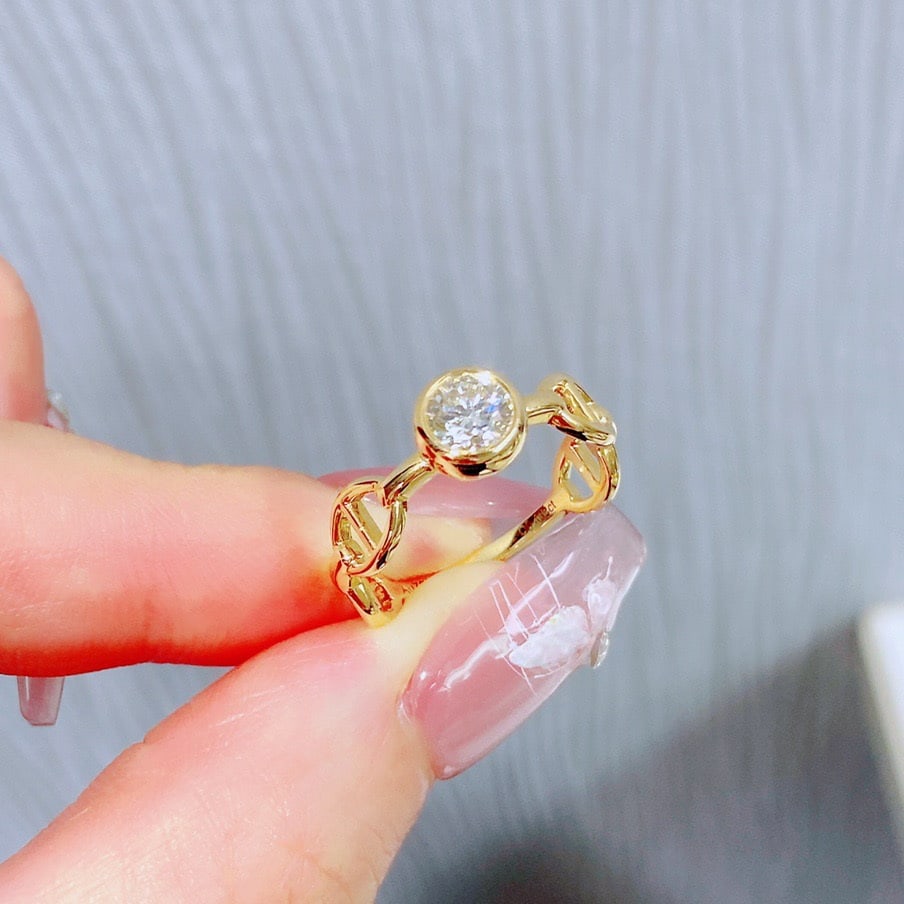14k Gold 0.4 Ct Natural H Diamond Ring - 4
