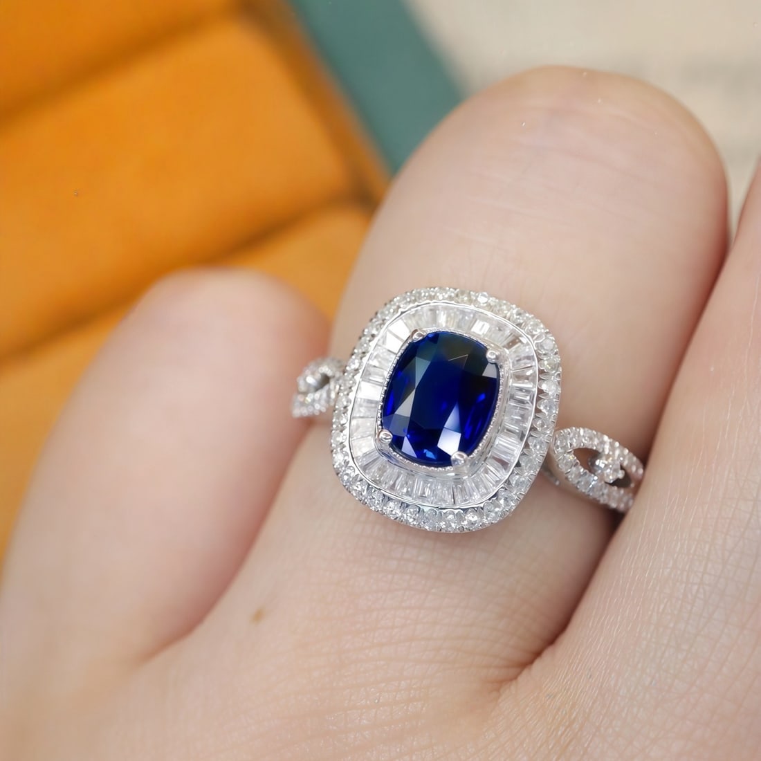 14k Gold 1.53 Ctw Natural Sapphire & Diamond Ring - 5