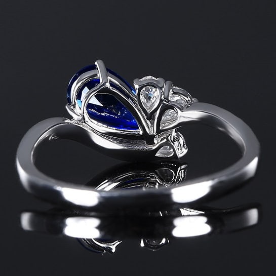 14k Gold 1.23 Ctw Natural Sapphire & Diamond Ring - 4