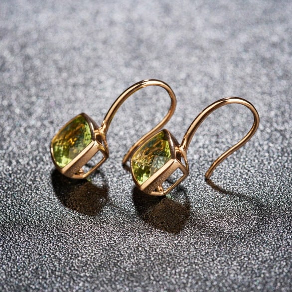 14k Gold 3.2 Ct Natural Tourmaline Earrings - 4
