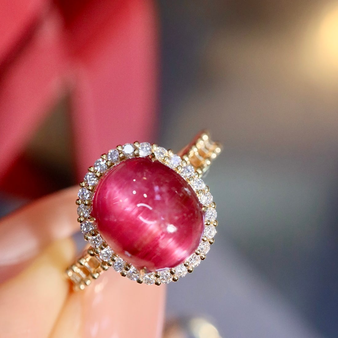 14k Gold 3.94 Ctw Natural Tourmaline & Diamond Ring - 7