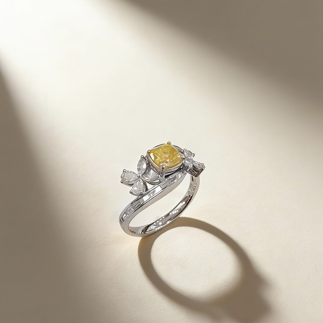 14k Gold 1.73 Ctw Natural Yellow Diamond & Diamond Ring - 2