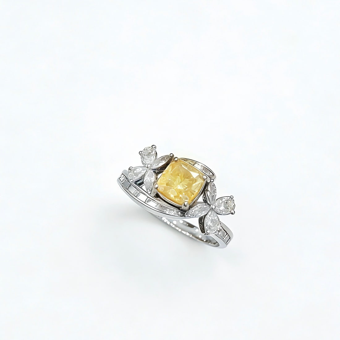 14k Gold 1.73 Ctw Natural Yellow Diamond & Diamond Ring - 5