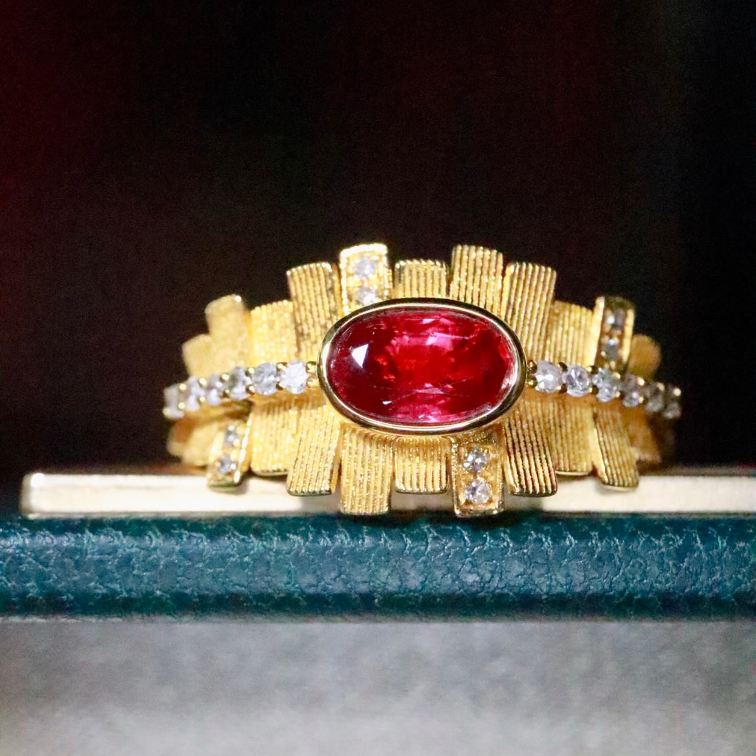 14k Gold 0.71 Ctw Natural Ruby & Diamond Ring - 3
