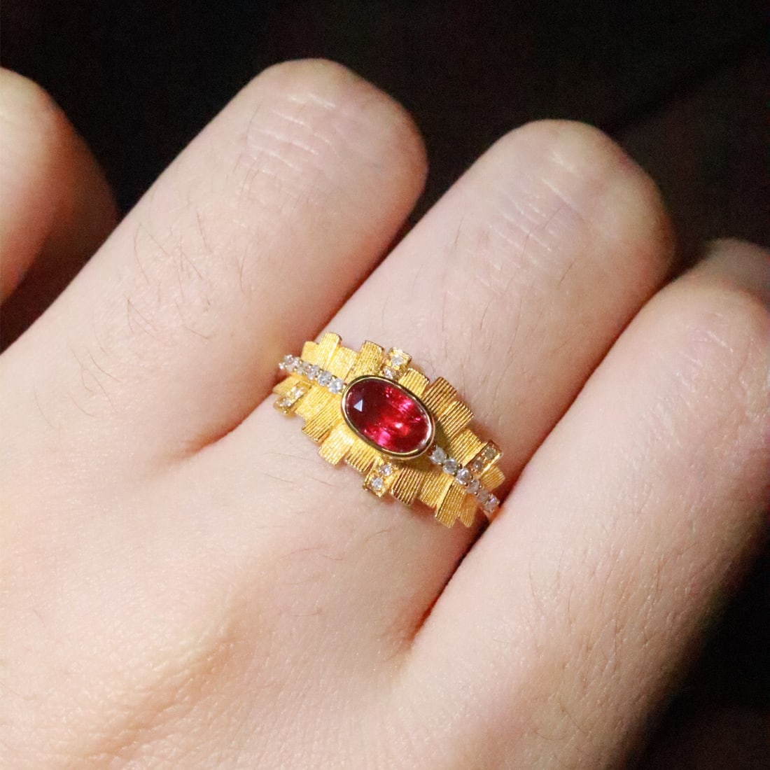 14k Gold 0.71 Ctw Natural Ruby & Diamond Ring - 5