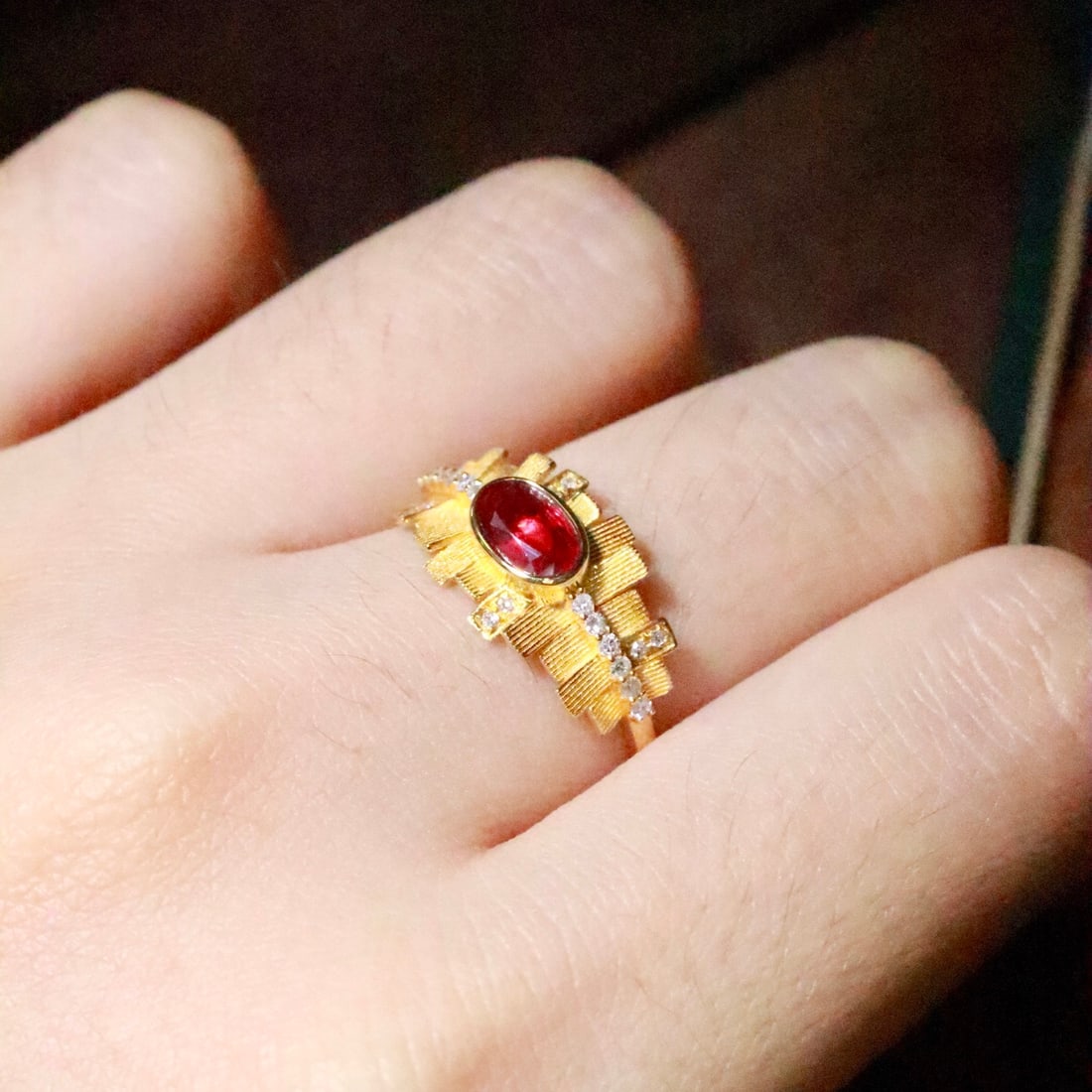 14k Gold 0.71 Ctw Natural Ruby & Diamond Ring - 6