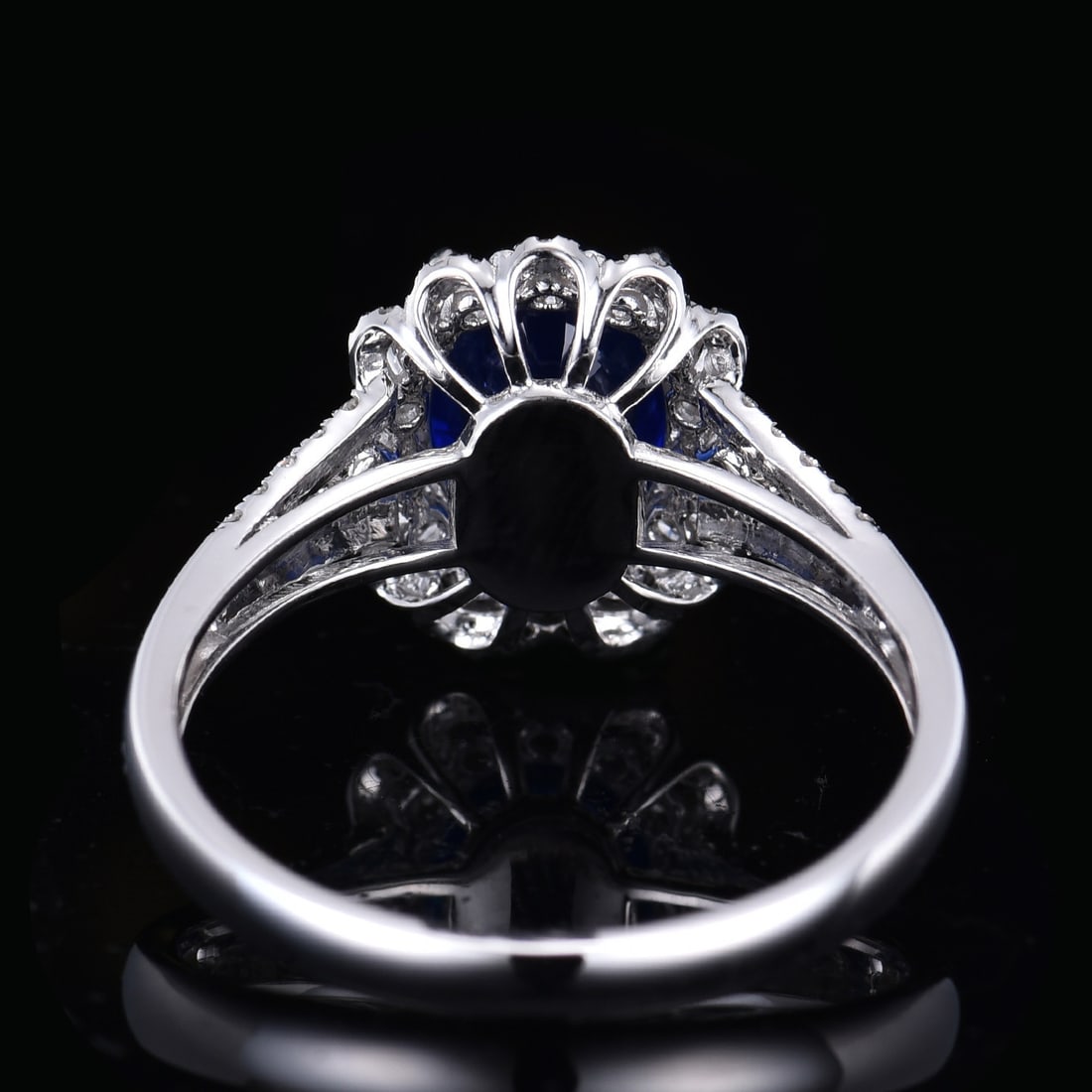 14k Gold 2.56 Ctw Natural Sapphire & Diamond Ring - 4