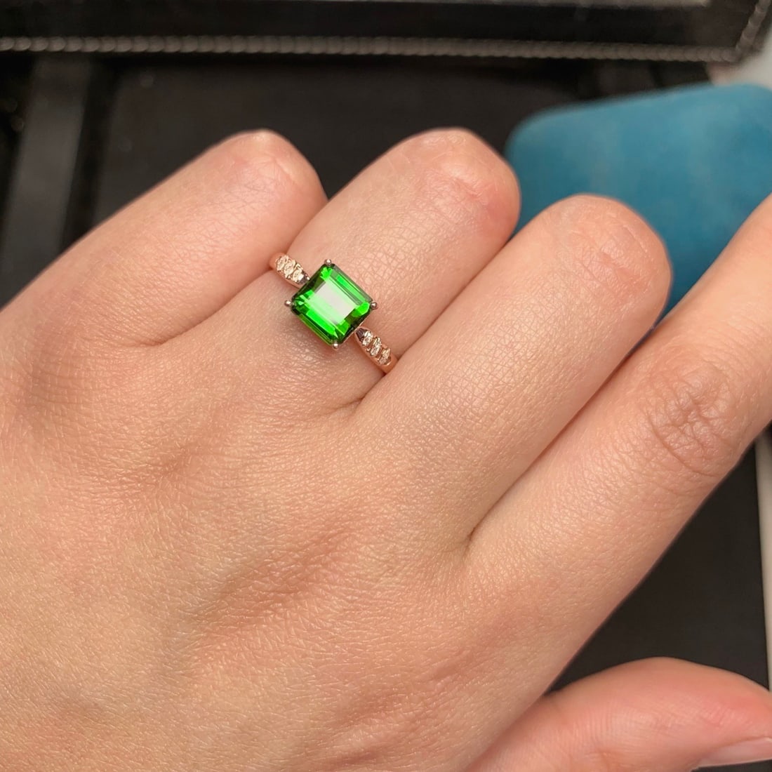 14k Gold 1.8 Ct Natural Tourmaline & Diamond Ring - 9