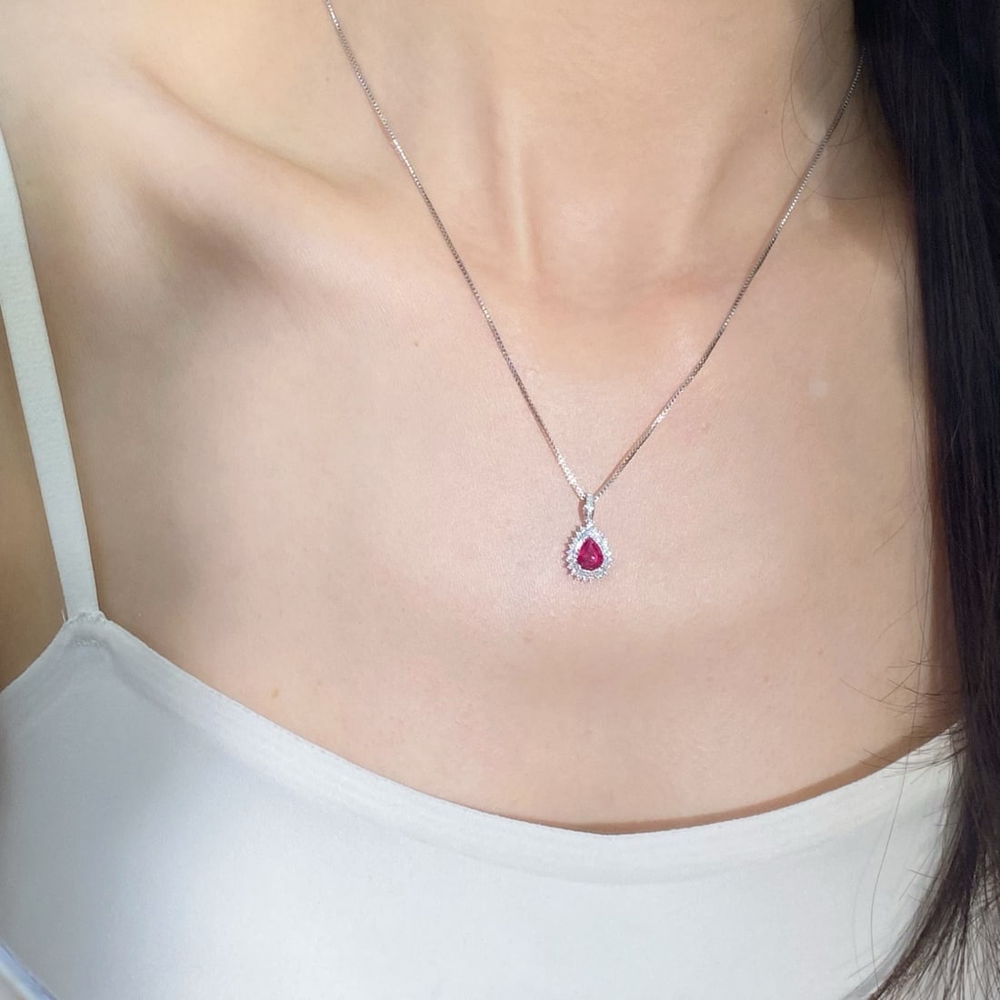 14k Gold 1.32 Ctw Natural Ruby & Diamond Pendant( Without Chain ) - 5
