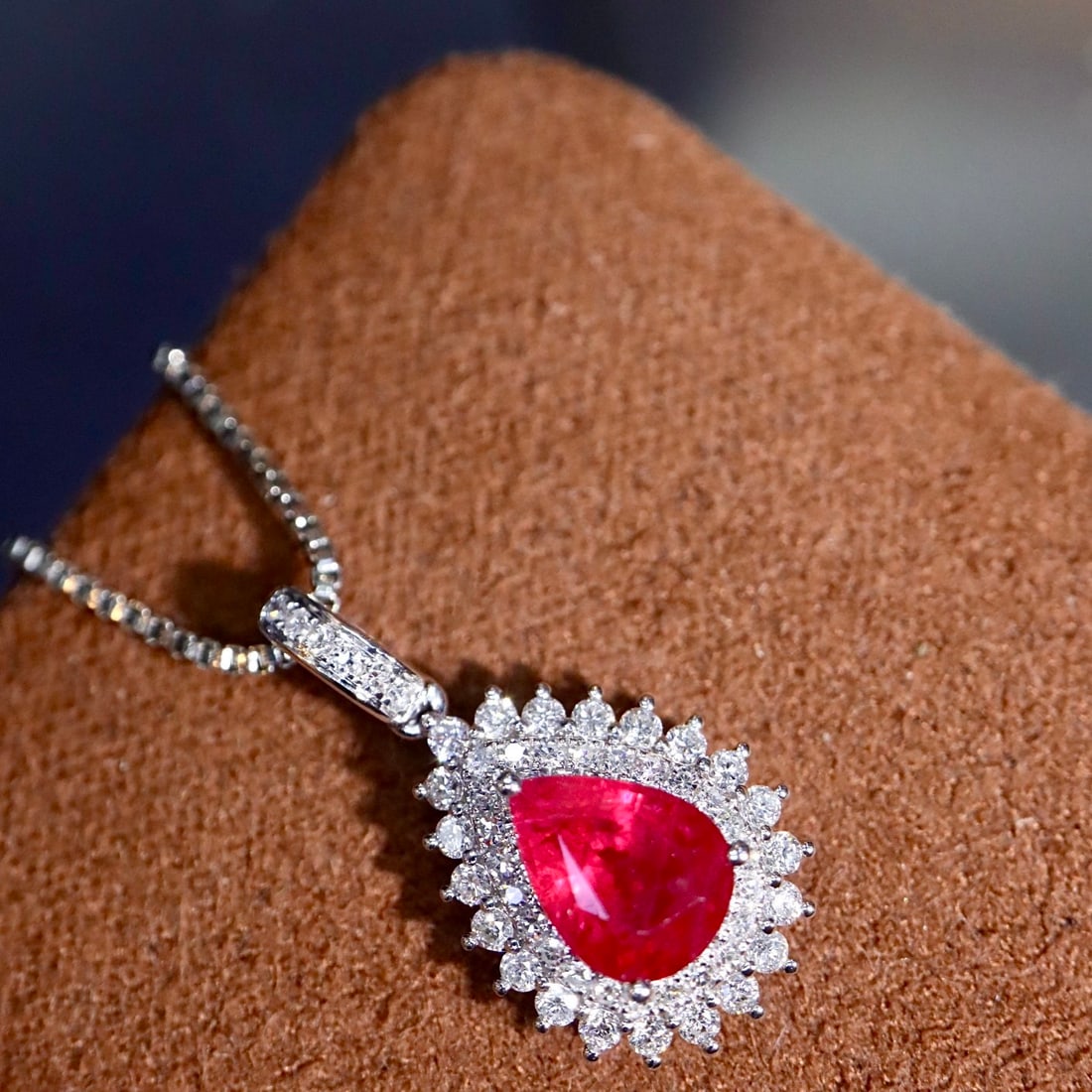 14k Gold 1.32 Ctw Natural Ruby & Diamond Pendant( Without Chain ) - 6