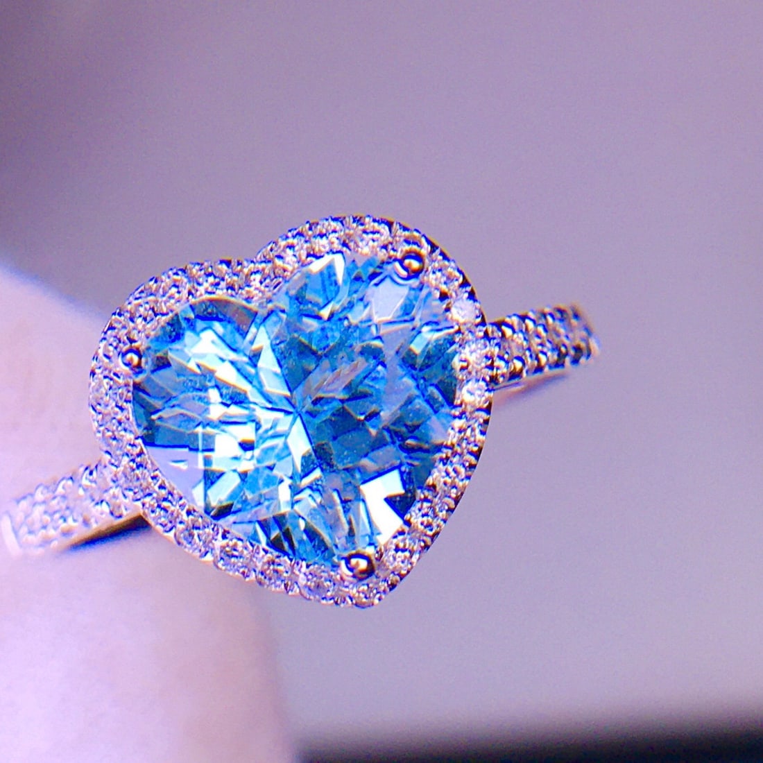 14k Gold 2.65 Ct Natural Aquamarine & Diamond Ring - 5