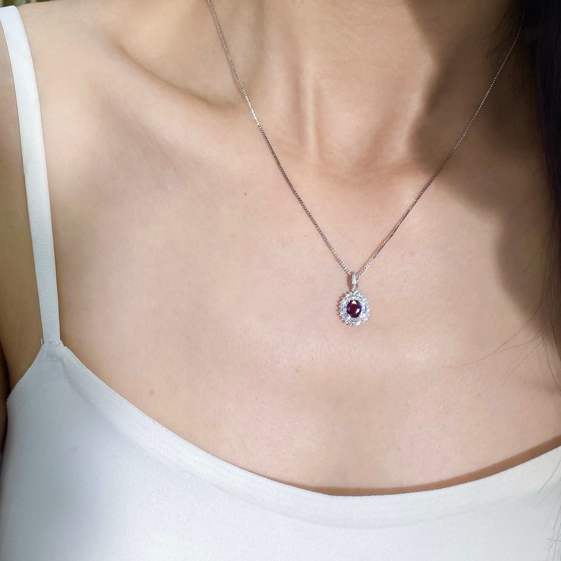 14k Gold 0.76 Ctw Natural Ruby & Diamond Pendant( Without Chain ) - 5