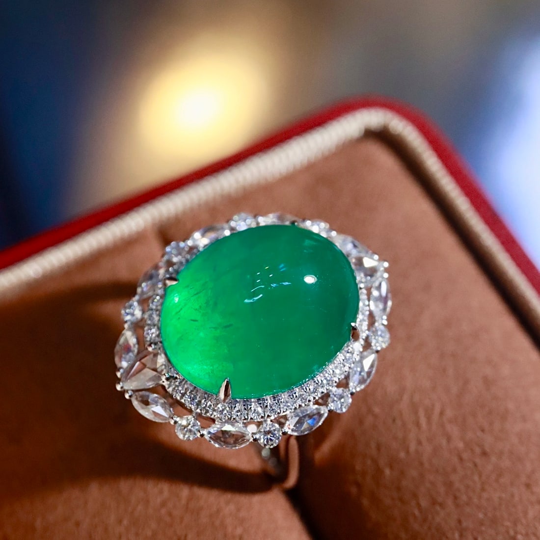 14k Gold 11.31 Ctw Natural Emerald & Diamond Ring - 2
