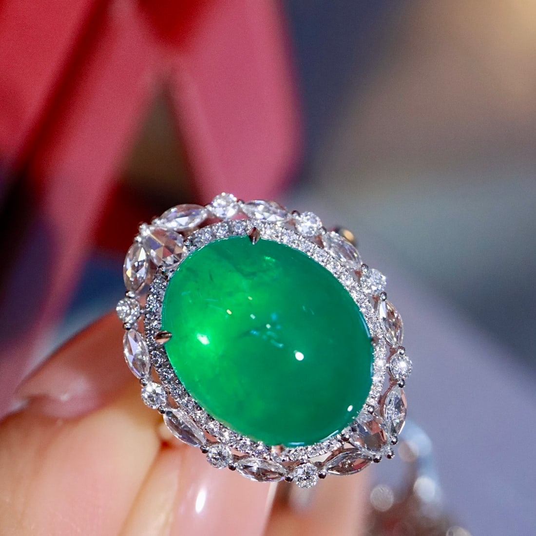 14k Gold 11.31 Ctw Natural Emerald & Diamond Ring - 3