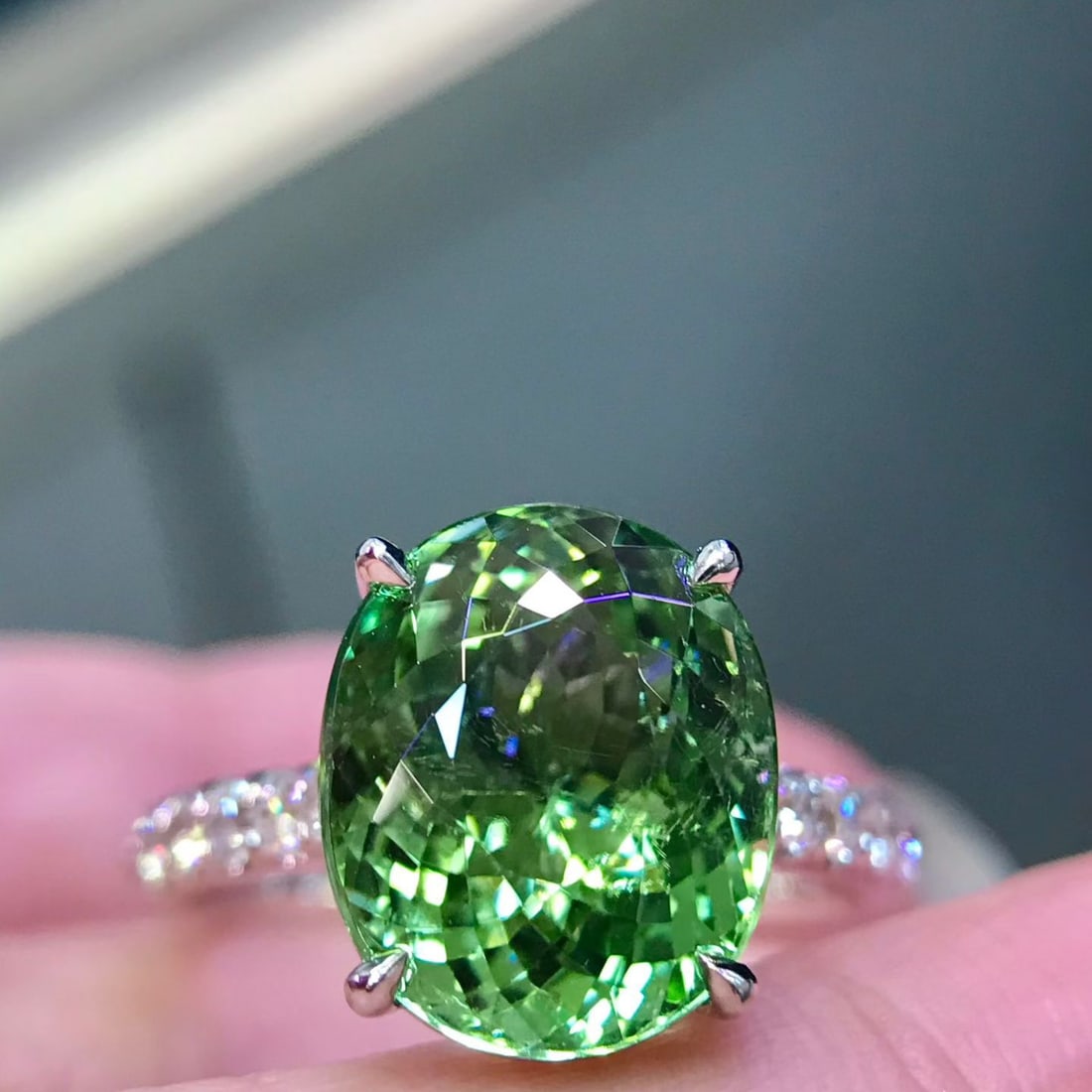 14k Gold 5.6 Ct Natural Tourmaline & Diamond Ring - 4