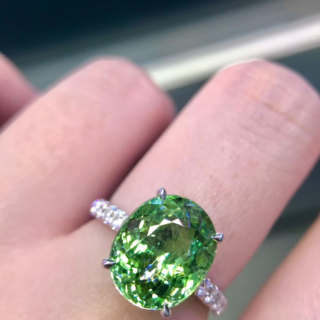 14k Gold 5.6 Ct Natural Tourmaline & Diamond Ring - 5