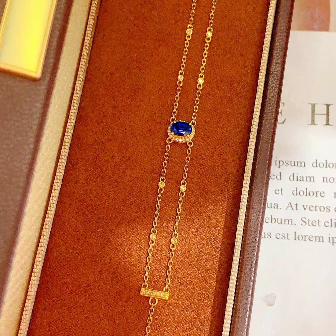 14k Gold 0.6 Ct Natural Sapphire & Diamond Bracelet - 5