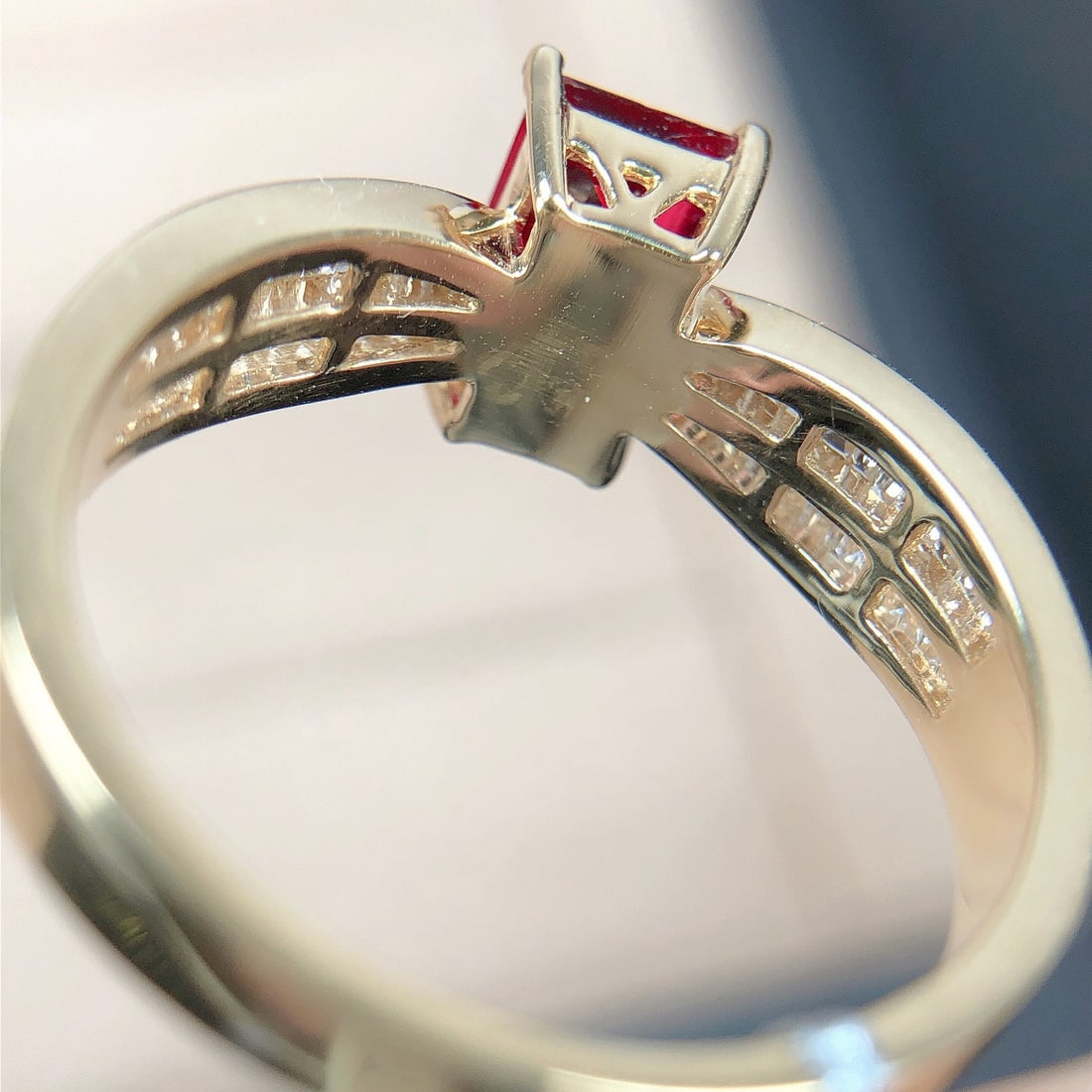 14k Gold 1.31 Ctw Natural Spinel & Diamond Ring - 5