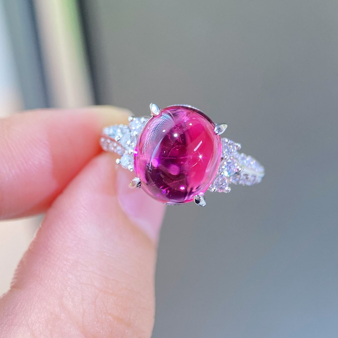 14k Gold 8.56 Ctw Natural Tourmaline & Diamond Ring - 2