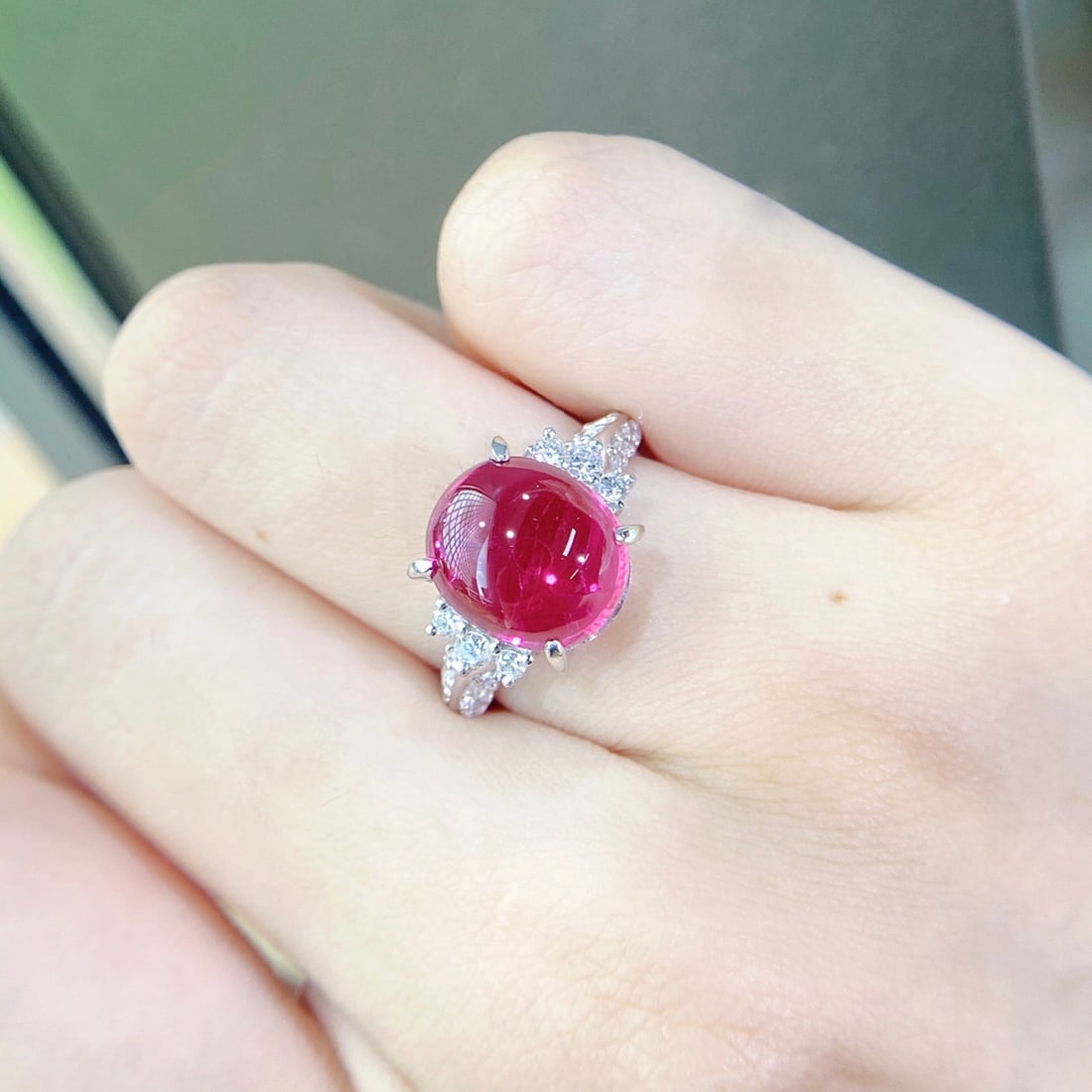 14k Gold 8.56 Ctw Natural Tourmaline & Diamond Ring - 4