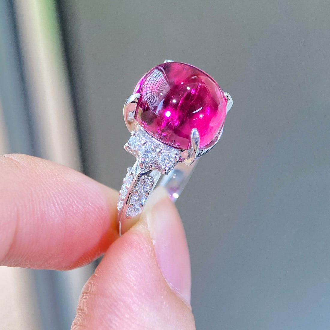 14k Gold 8.56 Ctw Natural Tourmaline & Diamond Ring - 5