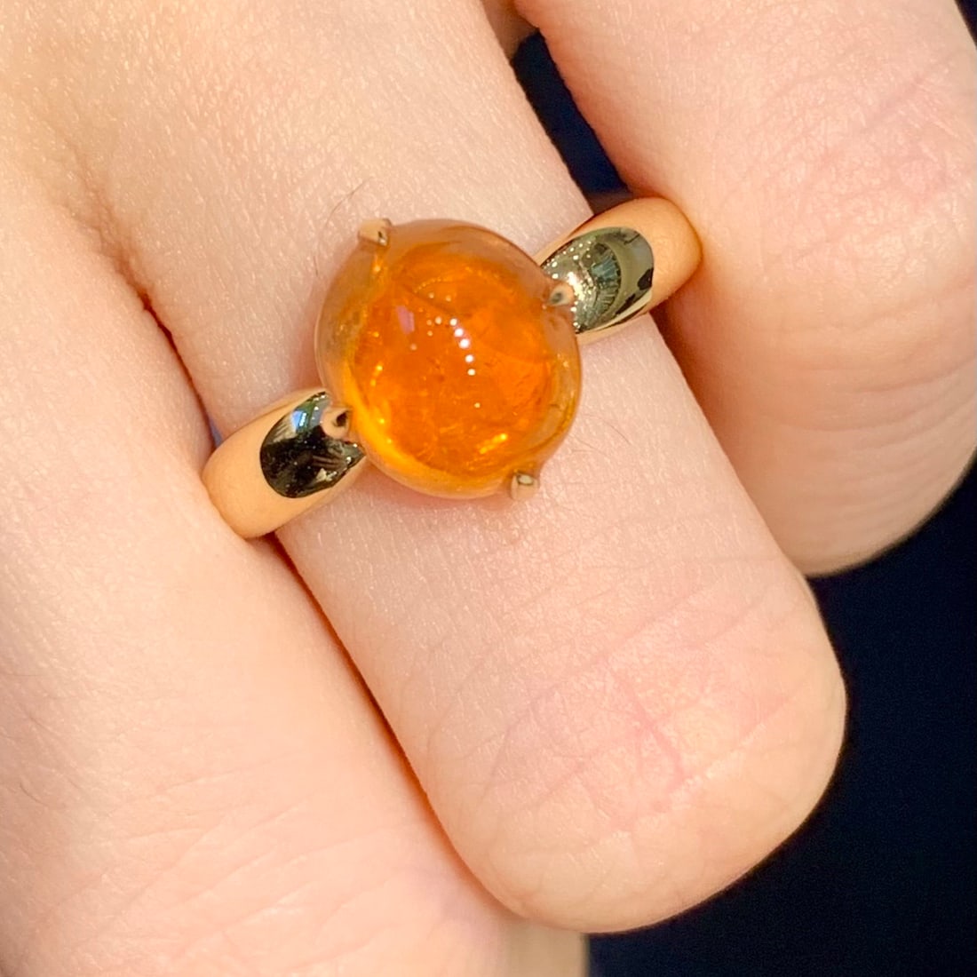 14k Gold 4.65 Ct Natural Spessartine Ring - 4