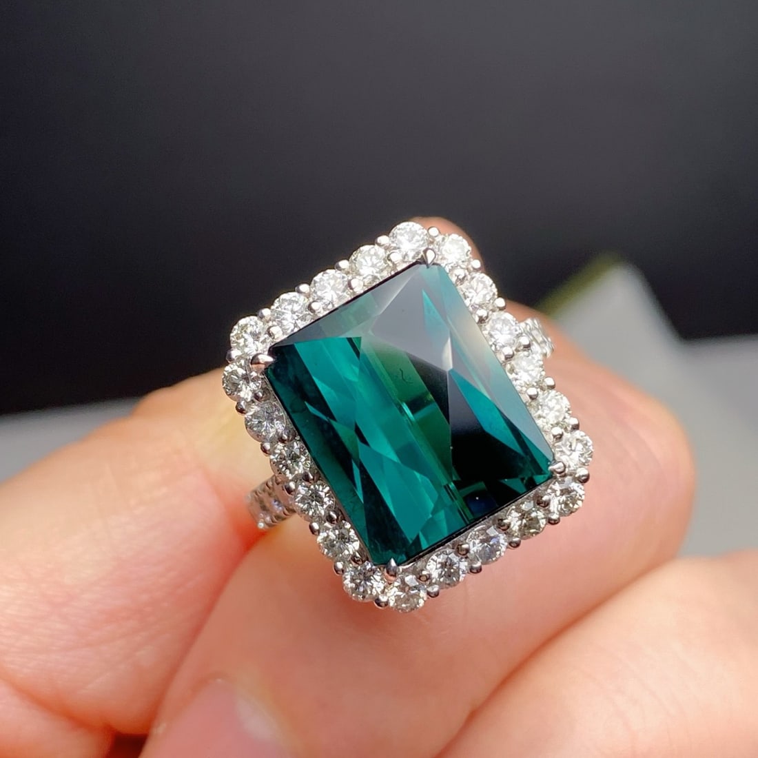 14k Gold 8.09 Ctw Natural Tourmaline & Diamond Ring - 3