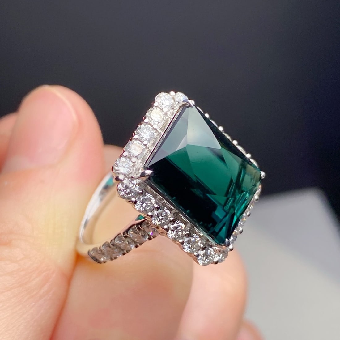 14k Gold 8.09 Ctw Natural Tourmaline & Diamond Ring - 4