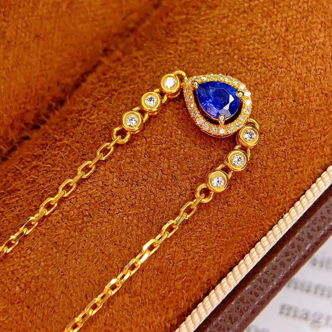 14k Gold 0.4 Ct Natural Sapphire & Diamond Bracelet - 2