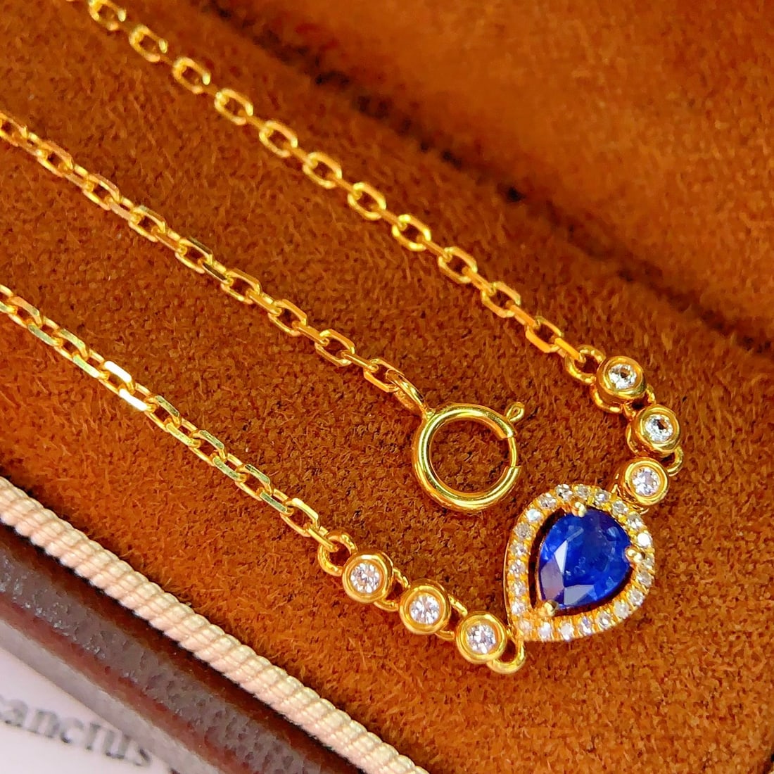 14k Gold 0.4 Ct Natural Sapphire & Diamond Bracelet - 4