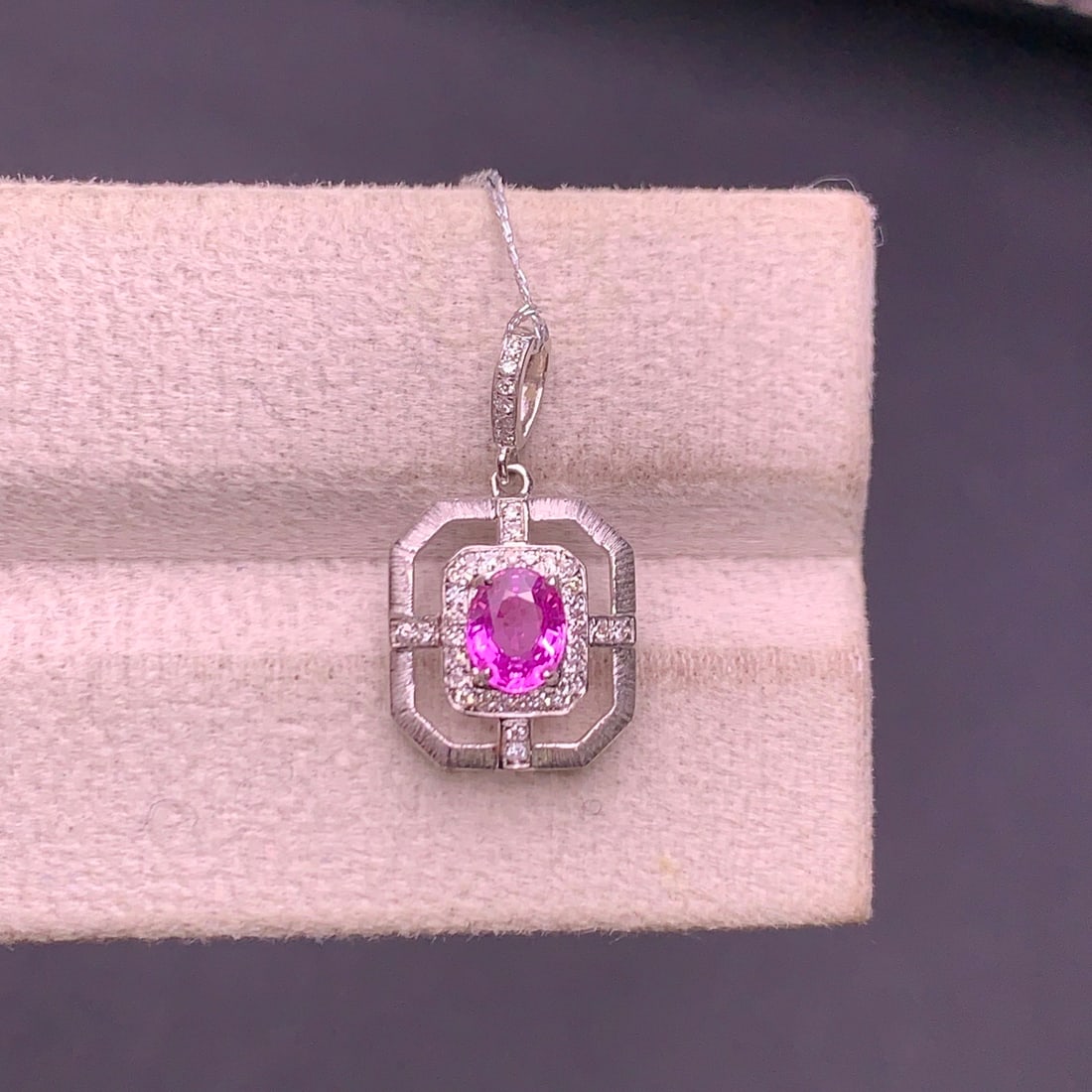 14k Gold 0.58 Ct Natural Sapphire & Diamond Pendant( Without Chain ) - 8
