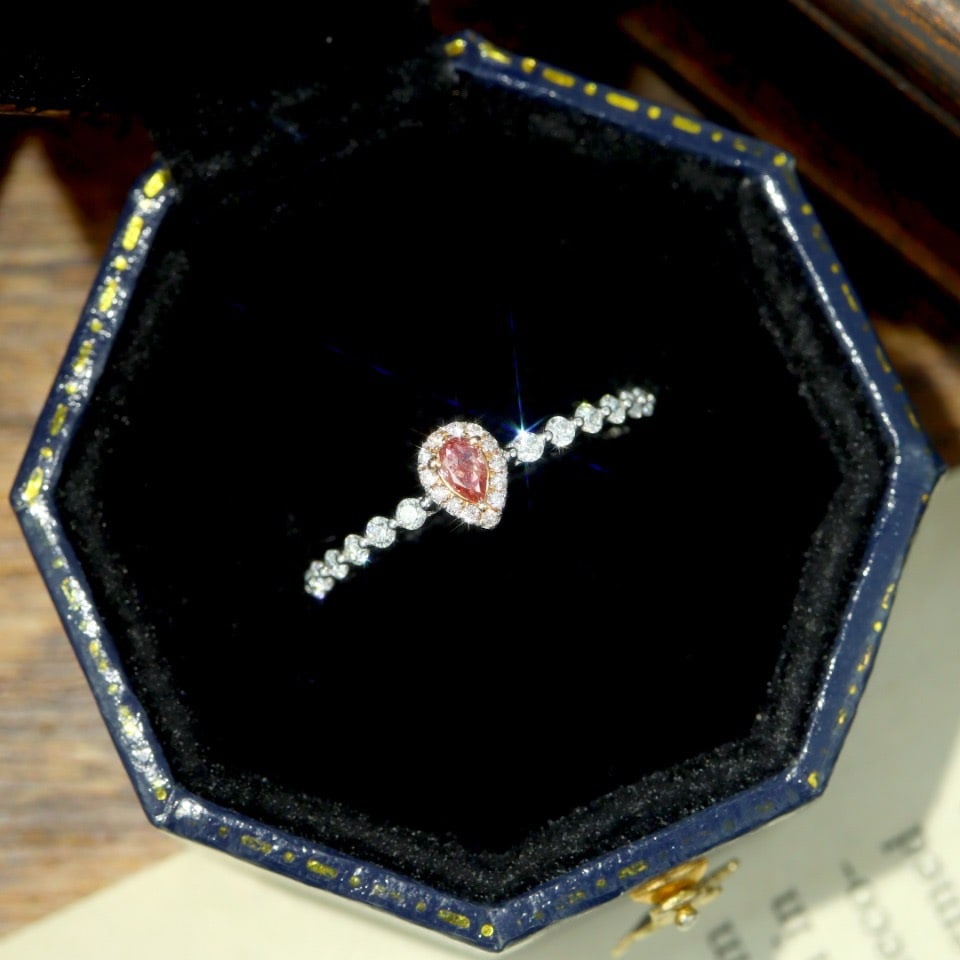 14k Gold 0.27 Ctw Natural Pink Diamond & Diamond Ring - 2