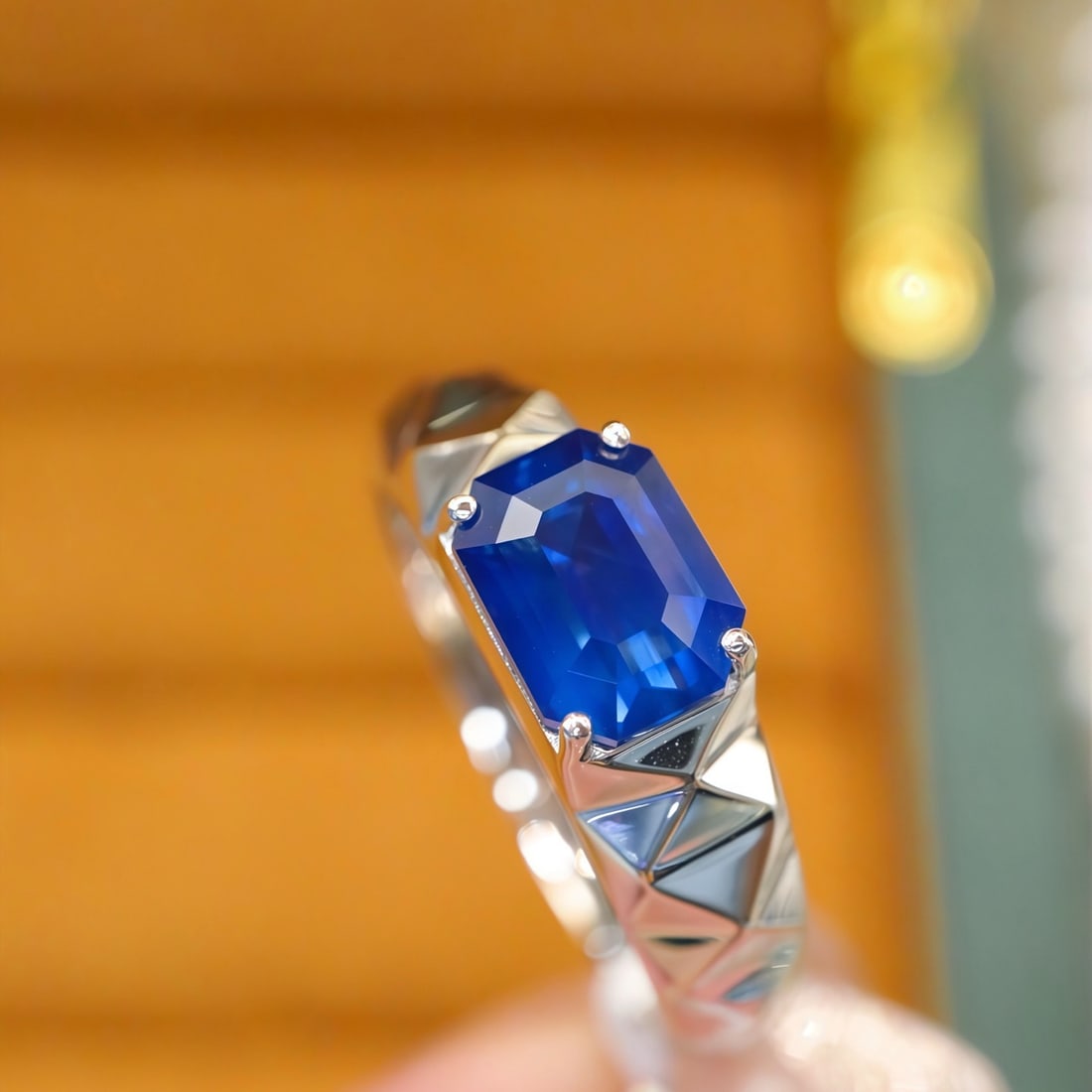 14k Gold 2.00 Ct Natural Sapphire & Men¡¯s Ring - 3