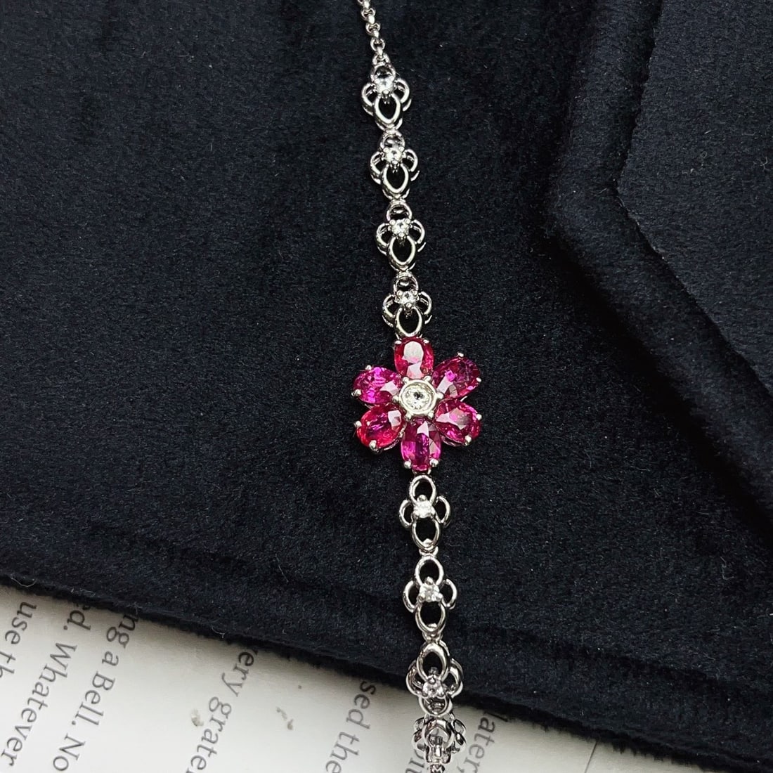 14k Gold 2.30 Ct Natural Ruby & Sapphire Bracelet - 3