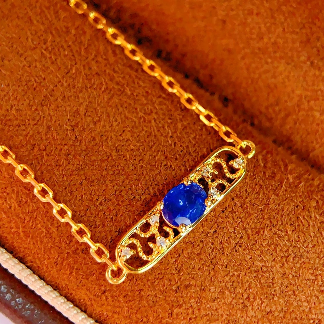 14k Gold 0.45 Ct Natural Sapphire & Diamond Bracelet - 3