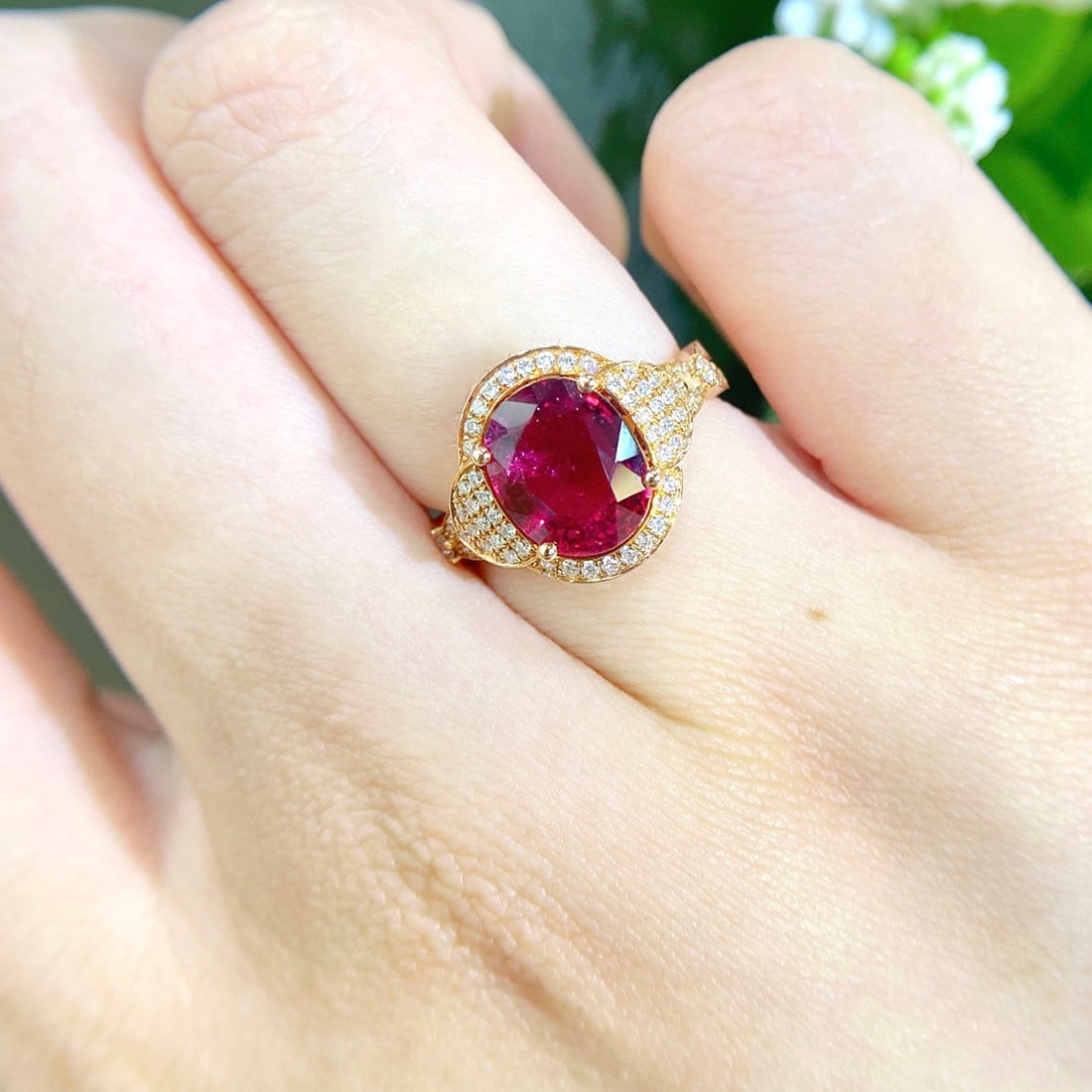 14k Gold 2.91 Ctw Natural Tourmaline & Diamond Ring - 4