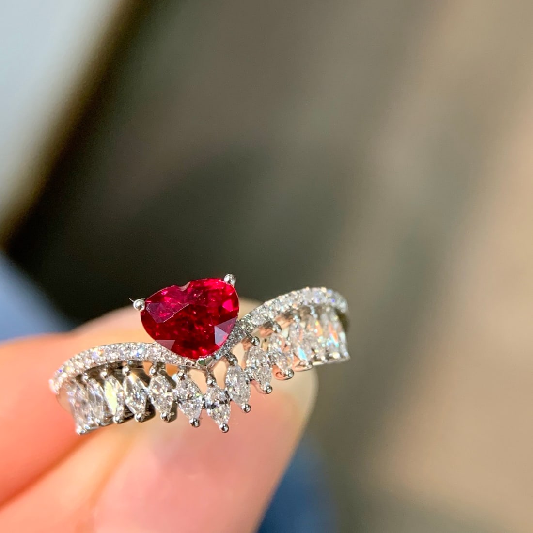 14k Gold 1.19 Ctw Natural Ruby & Diamond Ring - 7