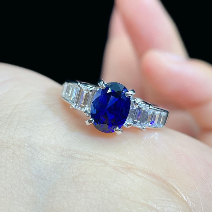 14k Gold 3.02 Ctw Natural Sapphire & Diamond Ring - 2