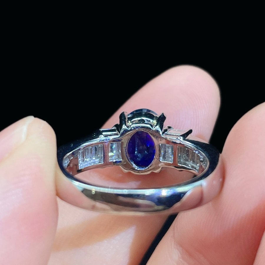14k Gold 3.02 Ctw Natural Sapphire & Diamond Ring - 4