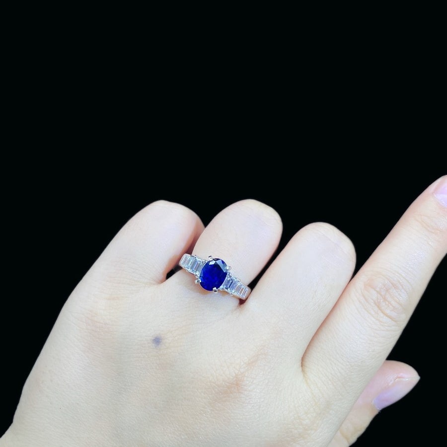 14k Gold 3.02 Ctw Natural Sapphire & Diamond Ring - 5