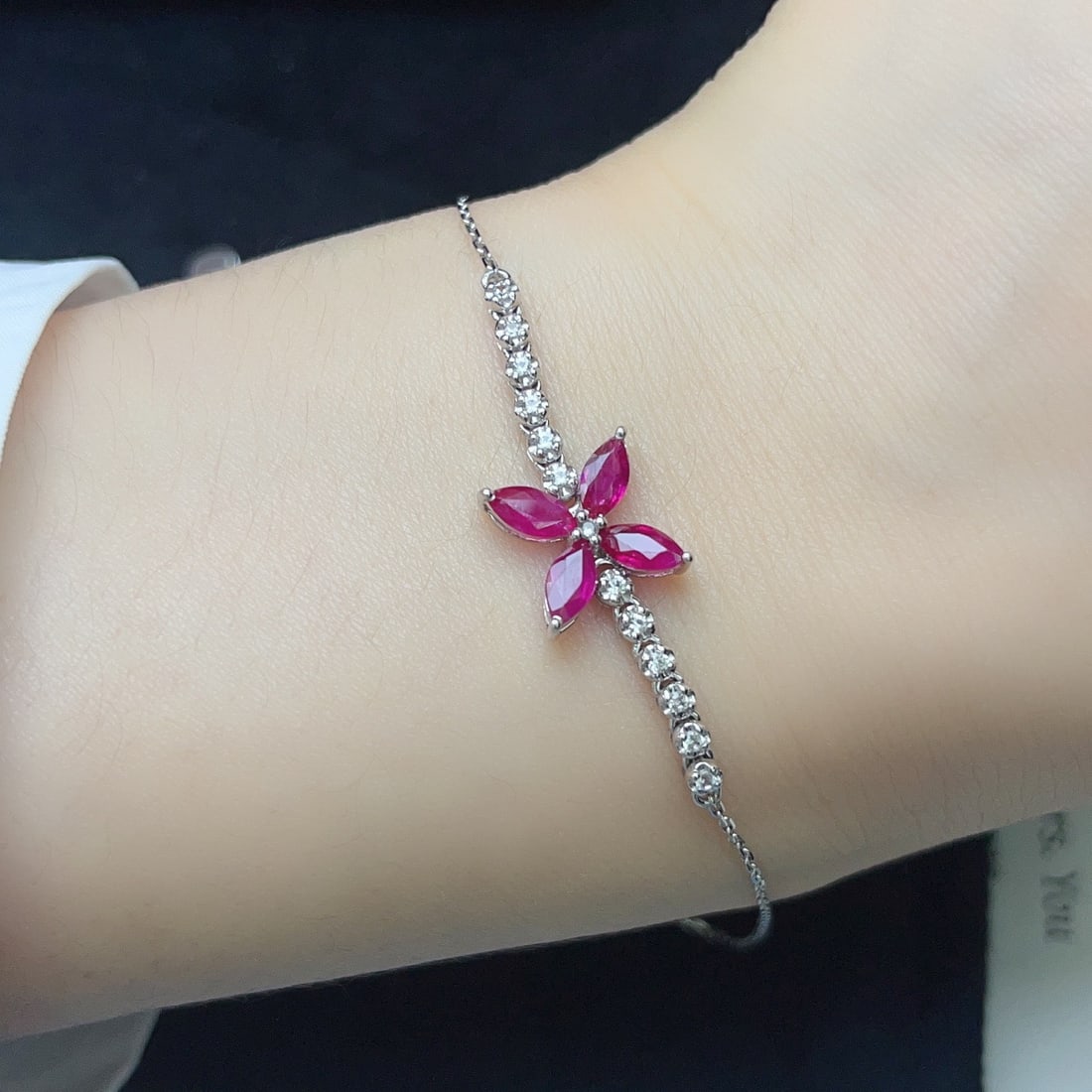 14k Gold 1.30 Ct Natural Ruby Bracelet - 6